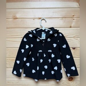 Old Navy Black Hoodie with White Heart Pattern